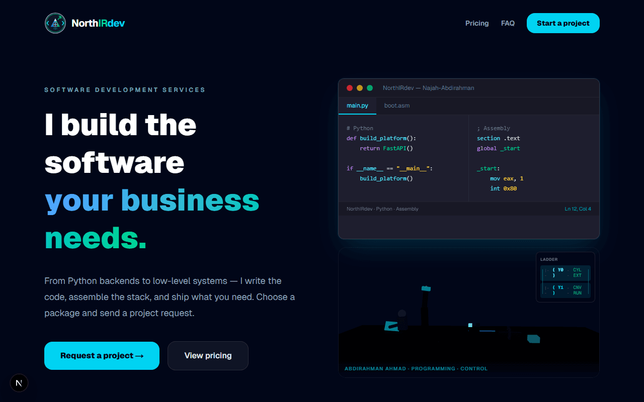 NorthIRdev — developer marketing site reference build